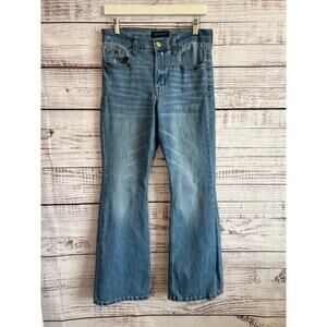 AREOPOSTALE HIGH RISE FLARE LEG JEANS MEDIUM LIGHT BLUE SIZE 8